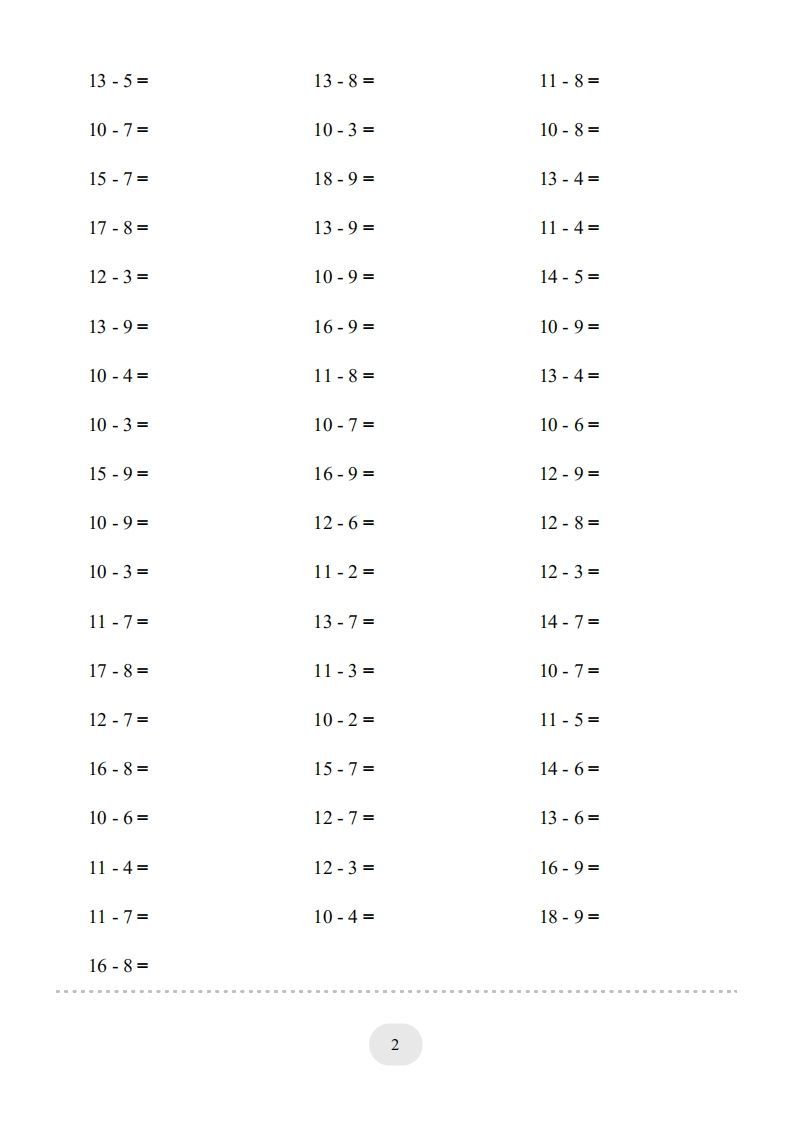 图片[2]_一年级数学上册20以内的退位减法)3000题（人教版）_练习题|试卷|知识点|复习提纲