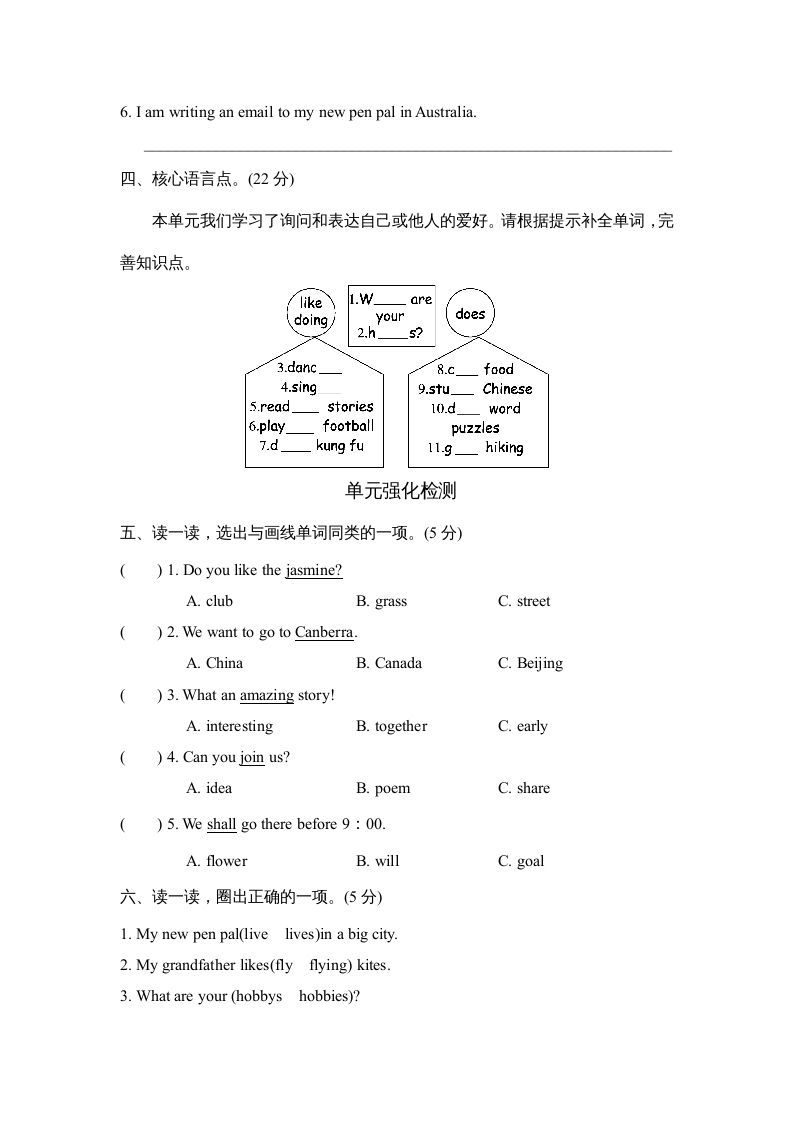 图片[2]_六年级英语上册Unit4单元知识梳理卷（人教版PEP）_练习题|试卷|知识点|复习提纲
