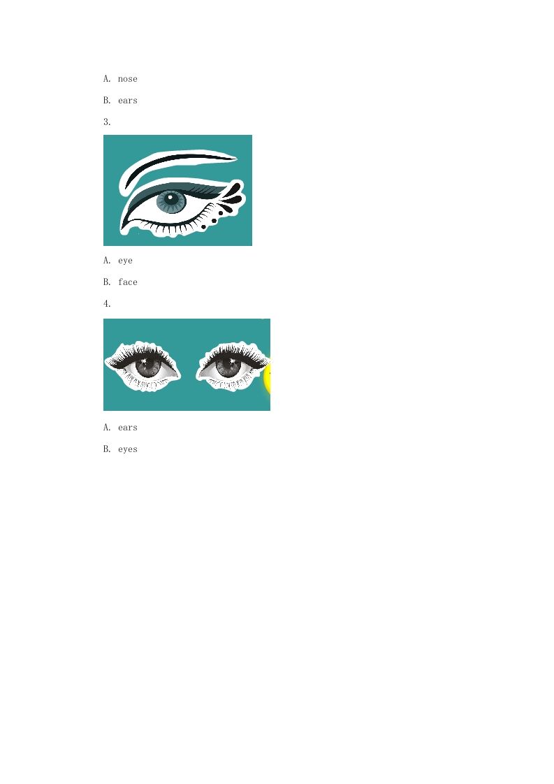 图片[2]_一年级英语上册Face习题2（人教一起点）_练习题|试卷|知识点|复习提纲