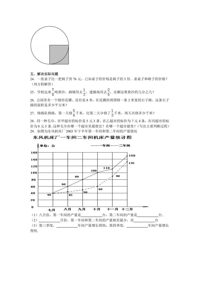 图片[3]_五年级数学下册苏教版下学期期末测试卷12_练习题|试卷|知识点|复习提纲