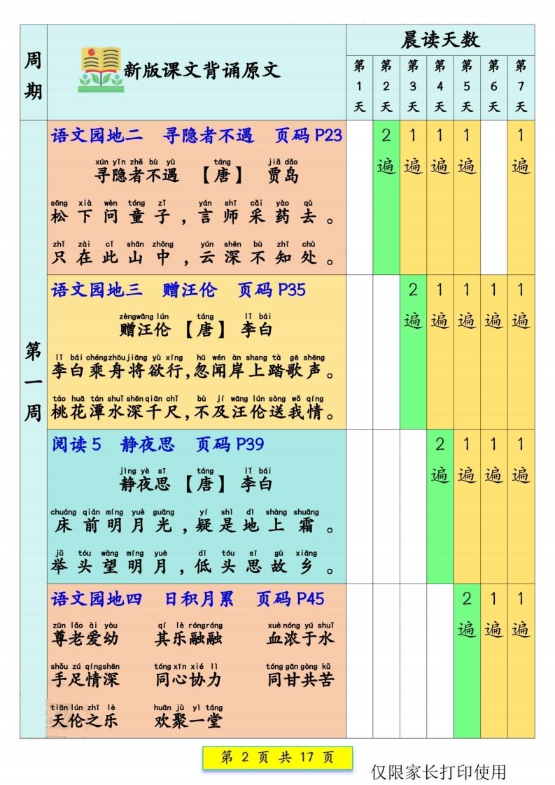 图片[2]_一年级语文【预习课文背诵337法】_练习题|试卷|知识点|复习提纲