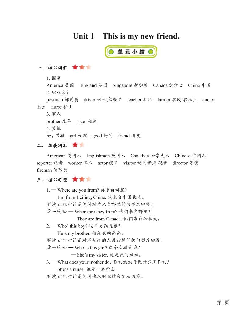 四上人教精通版英语【知识点汇总（12页）】_练习题|试卷|知识点|复习提纲