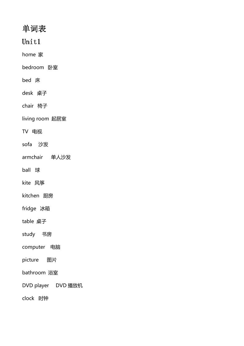 四下丨英语全册单元知识点（人教精通版）_练习题|试卷|知识点|复习提纲