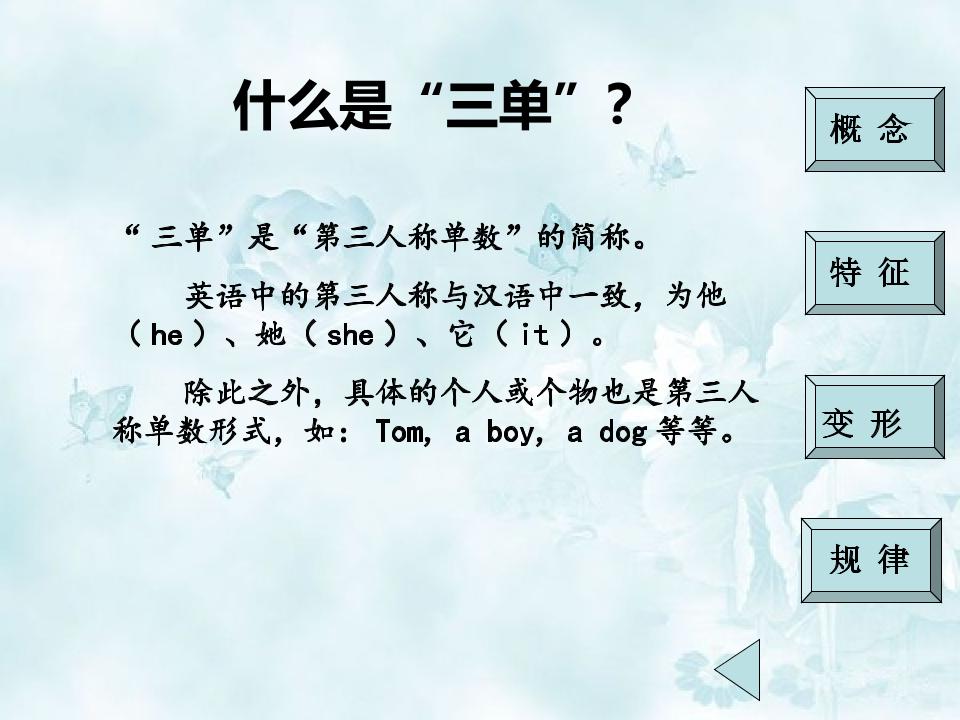 四下英语【小学语法-动词的第三人称单数】_练习题|试卷|知识点|复习提纲